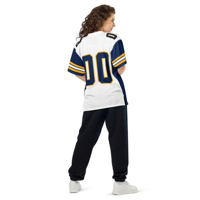 Back view of woman wearing Nimitz High School Cougars Football Jersey 00