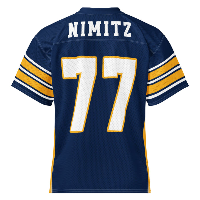Back view of Nimitz High School Cougars Football Jersey 77