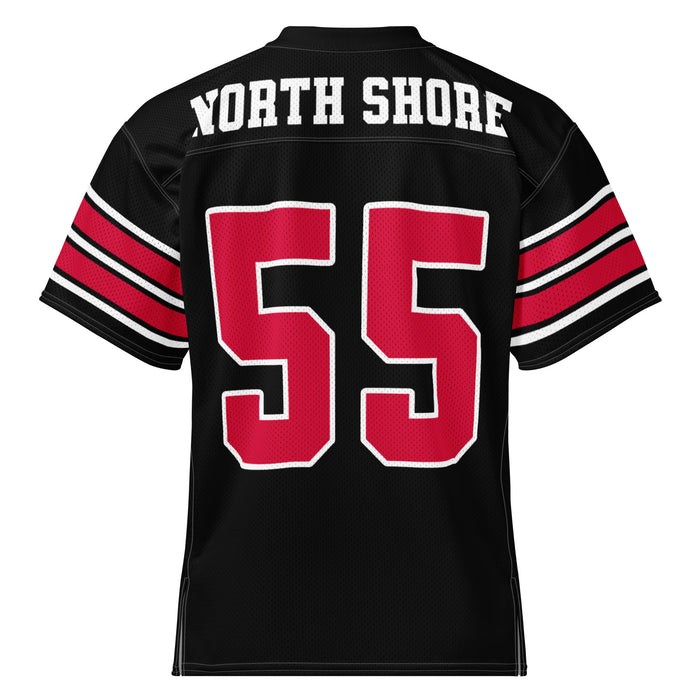 Back view of North Shore High School Mustangs Football Jersey 55
