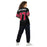 Back view of woman wearing North Shore High School Mustangs Football Jersey 77