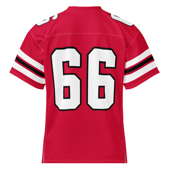 Back view of North Shore High School Mustangs Football Jersey 66