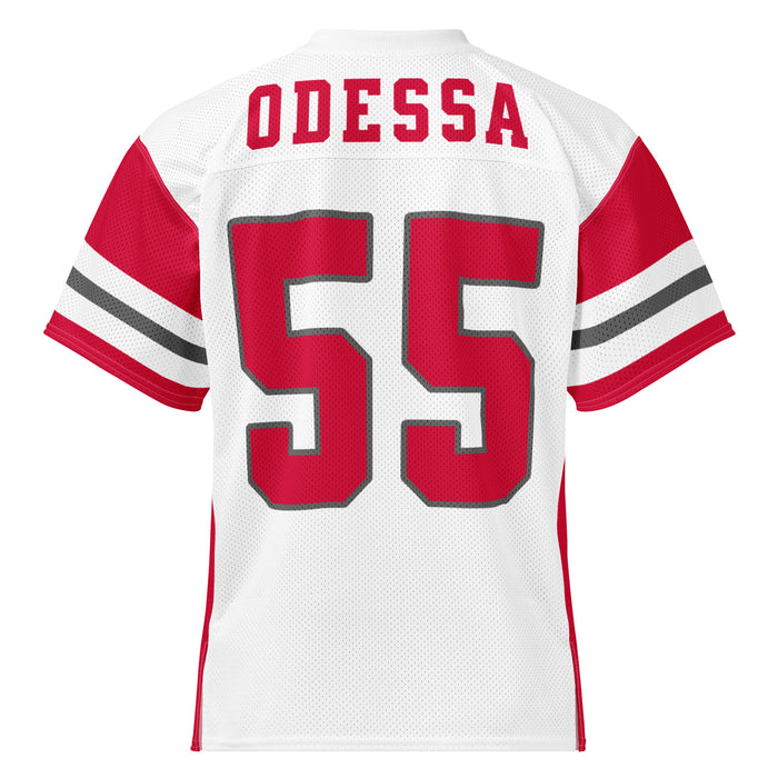 Back view of Odessa High School Bronchos Football Jersey 55