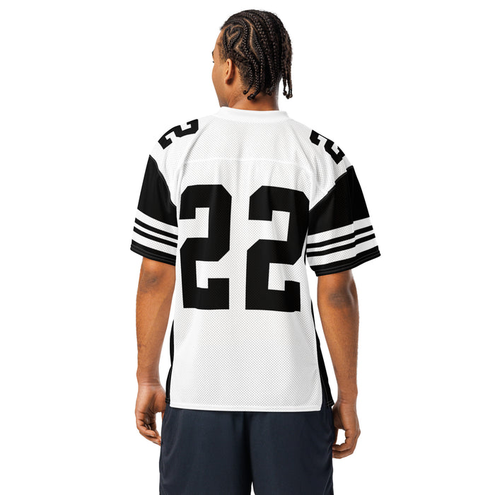 Back view of man wearing Permian High School Panthers Football Jersey 22