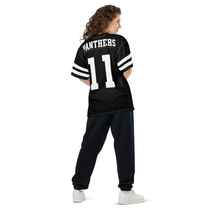 Back view of woman wearing Permian High School Panthers Football Jersey 11