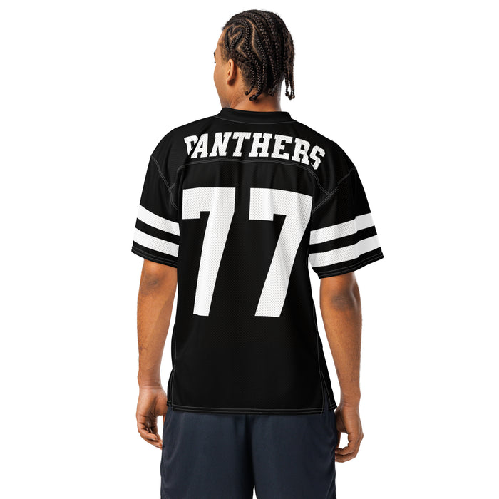 Back view of man wearing Permian High School Panthers Football Jersey 77
