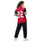 Back view of woman wearing Porter High School Spartans Football Jersey 22