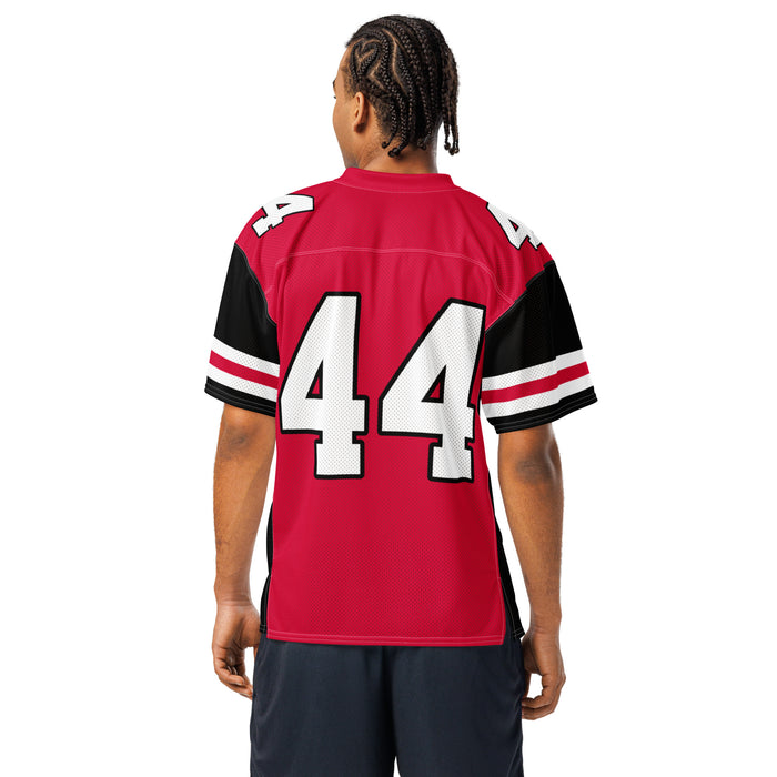 Back view of man wearing Porter High School Spartans Football Jersey 44