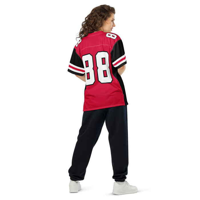 Back view of woman wearing Porter High School Spartans Football Jersey 88