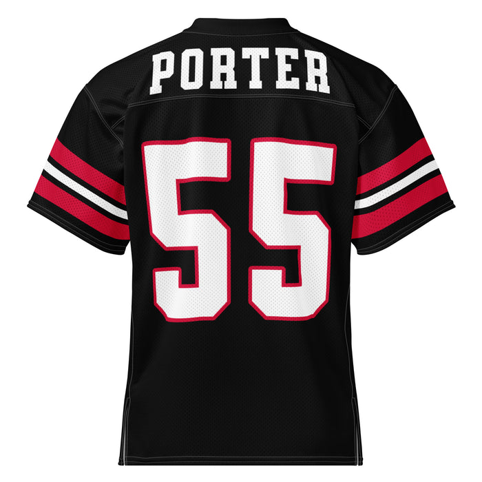 Back view of Porter High School Spartans Football Jersey 55