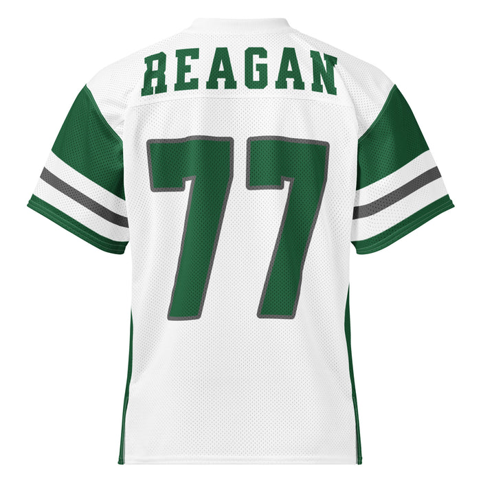 Back view of Reagan High School Rattlers Football Jersey 77