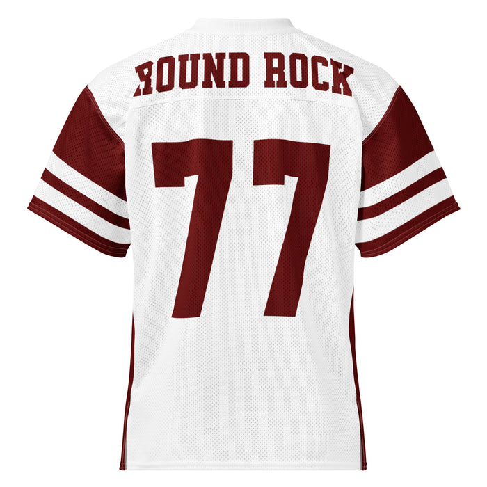 Back view of Round Rock High School Dragons Football Jersey 77