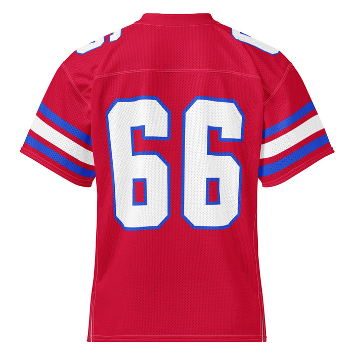 Back view of Sam Houston High School Texans Football Jersey 66
