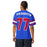 Back view of man wearing Sam Houston High School Texans Football Jersey 77