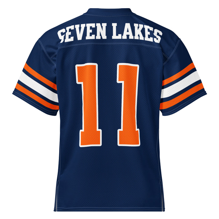 Back view of Seven Lakes High School Spartans Football Jersey 11