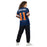 Back view of woman wearing Seven Lakes High School Spartans Football Jersey 11