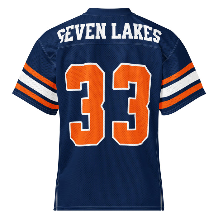 Back view of Seven Lakes High School Spartans Football Jersey 33