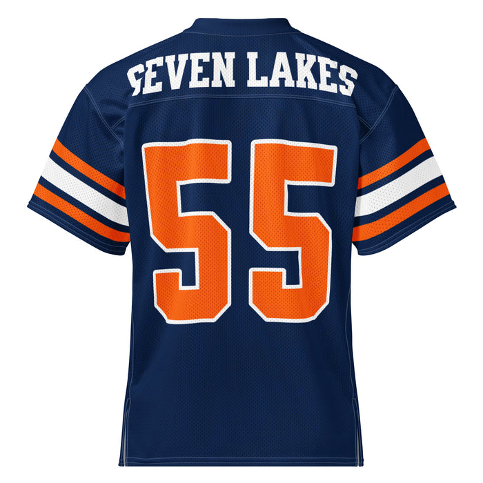 Back view of Seven Lakes High School Spartans Football Jersey 99