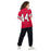 Back view of woman wearing Tomball High School Cougars Football Jersey 44
