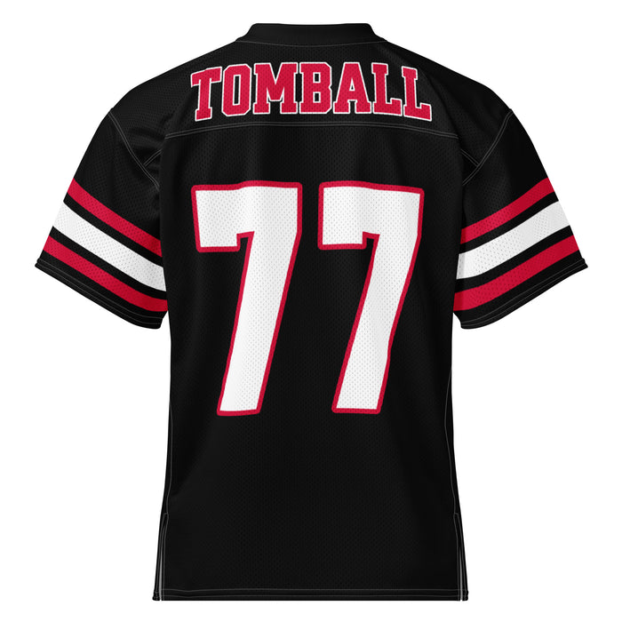 Back view of Tomball High School Cougars Football Jersey 77