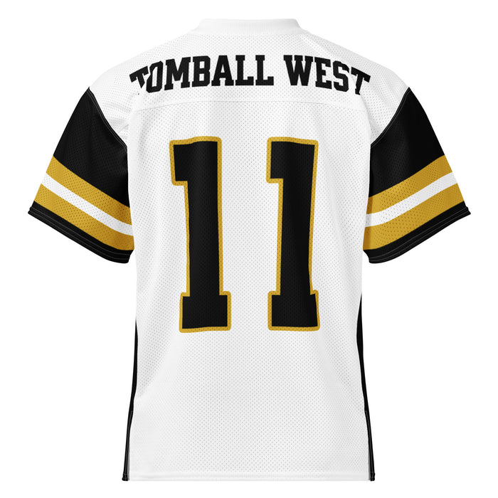 Back view of Tomball West High School Tigers Football Jersey 11