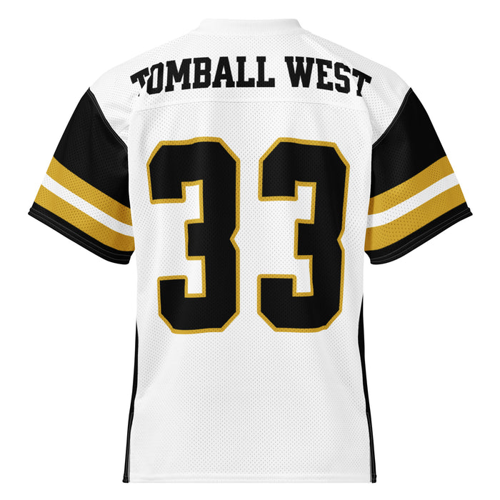 Back view of Tomball West High School Tigers Football Jersey 33