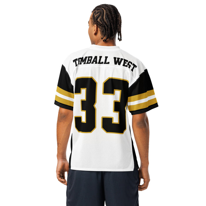 Back view of man wearing Tomball West High School Tigers Football Jersey 33