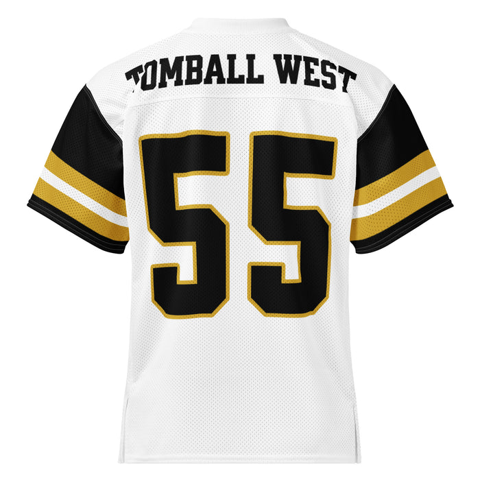 Back view of Tomball West High School Tigers Football Jersey 55