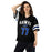 Woman wearing Hebron High School Hawks Football Jersey 77