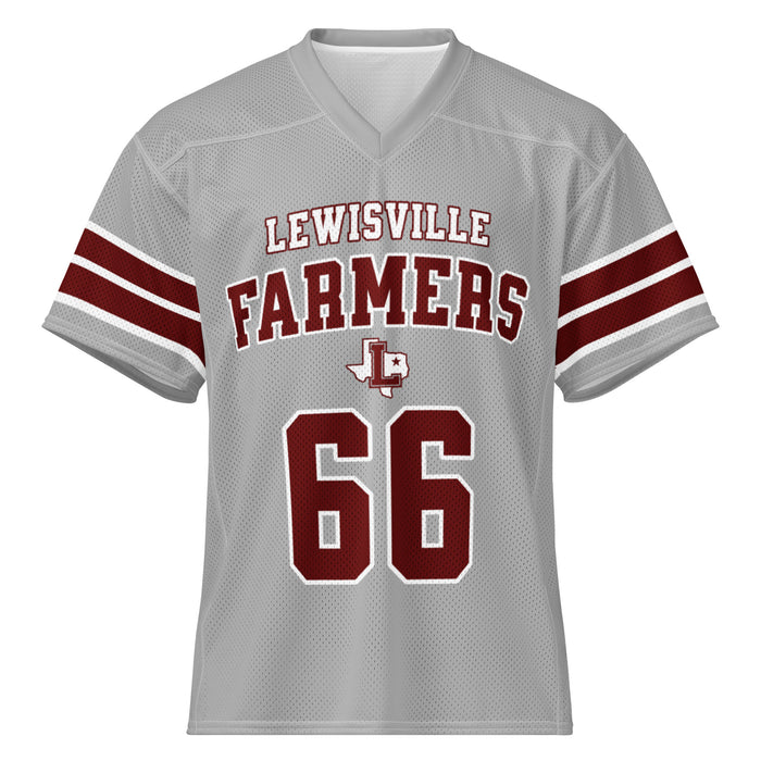 Lewisville High School Farmers Football Jersey 66
