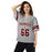 Woman wearing Lewisville High School Farmers Football Jersey 66