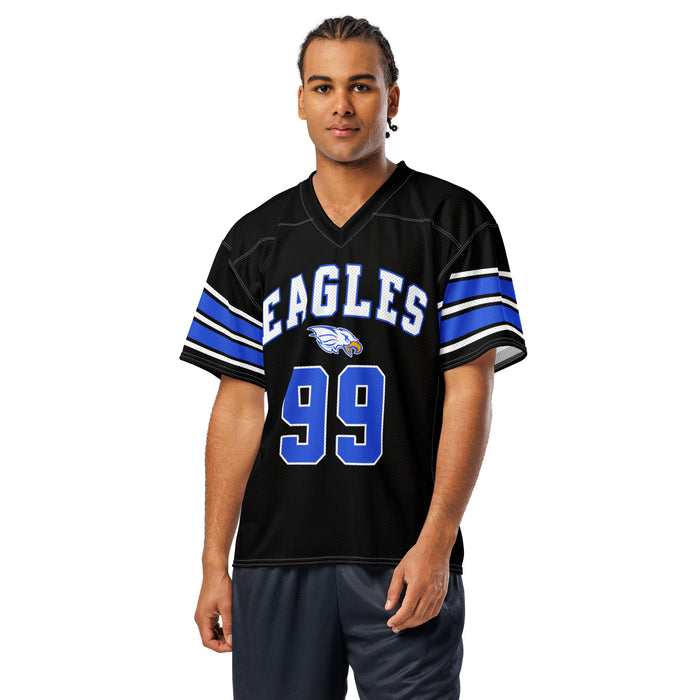 Man wearing New Caney High School Eagles Football Jersey 99