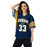 Woman wearing Nimitz High School Cougars Football Jersey 33
