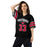 Woman wearing North Shore High School Mustangs Football Jersey 33