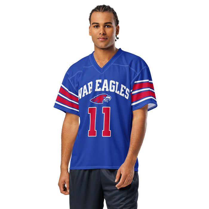Man wearing Oak Ridge High School War Eagles Football Jersey 11