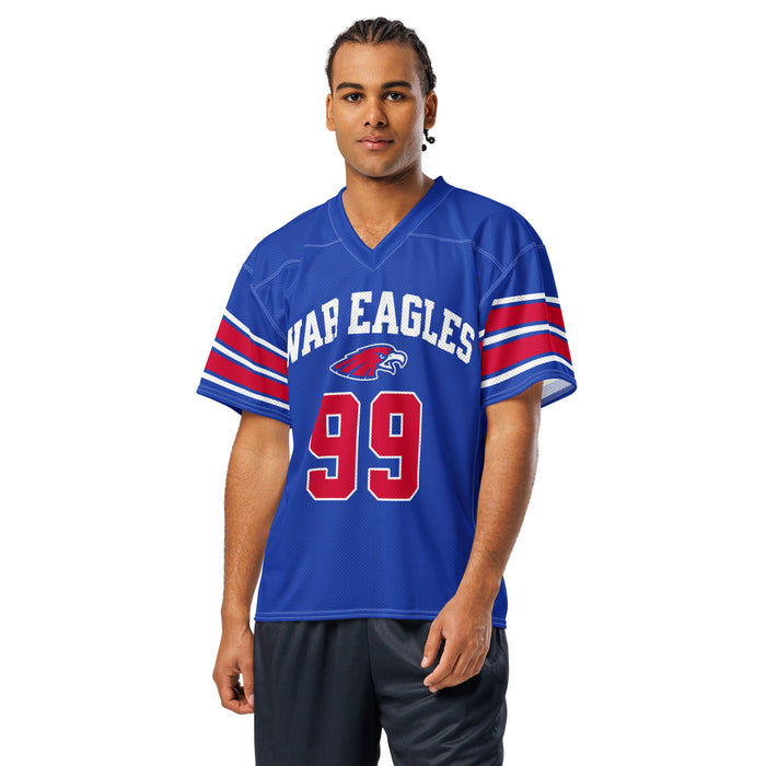 Man wearing Oak Ridge High School War Eagles Football Jersey 99