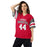 Woman wearing Odessa High School Bronchos Football Jersey 44