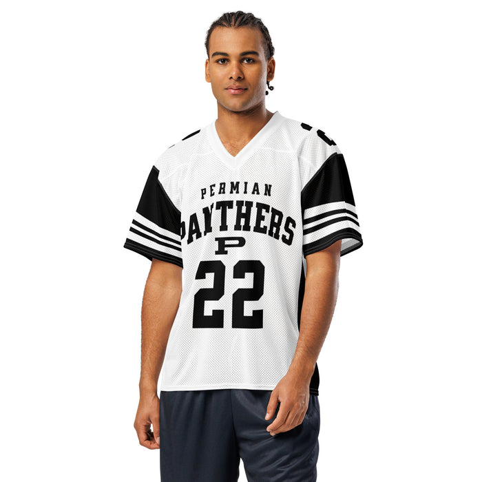Man wearing Permian High School Panthers Football Jersey 22