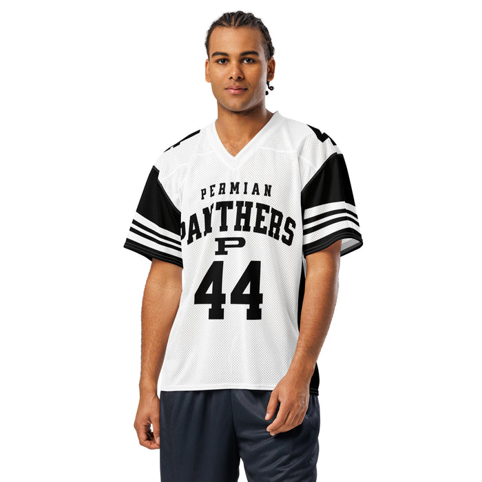 Man wearing Permian High School Panthers Football Jersey 44