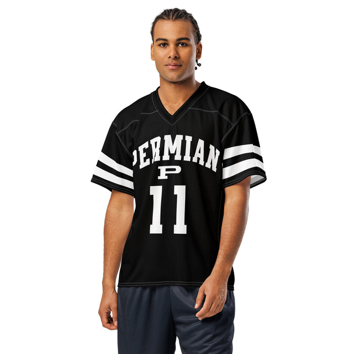 Man wearing Permian High School Panthers Football Jersey 11