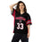 Woman wearing Porter High School Spartans Football Jersey 33