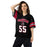 Woman wearing Porter High School Spartans Football Jersey 55