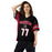 Woman wearing Porter High School Spartans Football Jersey 77