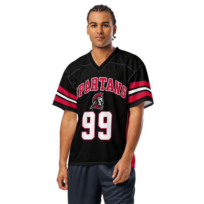 Man wearing Porter High School Spartans Football Jersey 99
