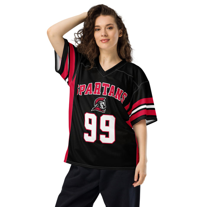 Woman wearing Porter High School Spartans Football Jersey 99