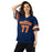 Woman wearing Seven Lakes High School Spartans Football Jersey 77