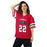 Woman wearing Tomball High School Cougars Football Jersey 22