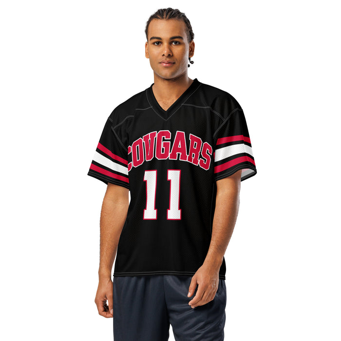 Man wearing Tomball High School Cougars Football Jersey 11