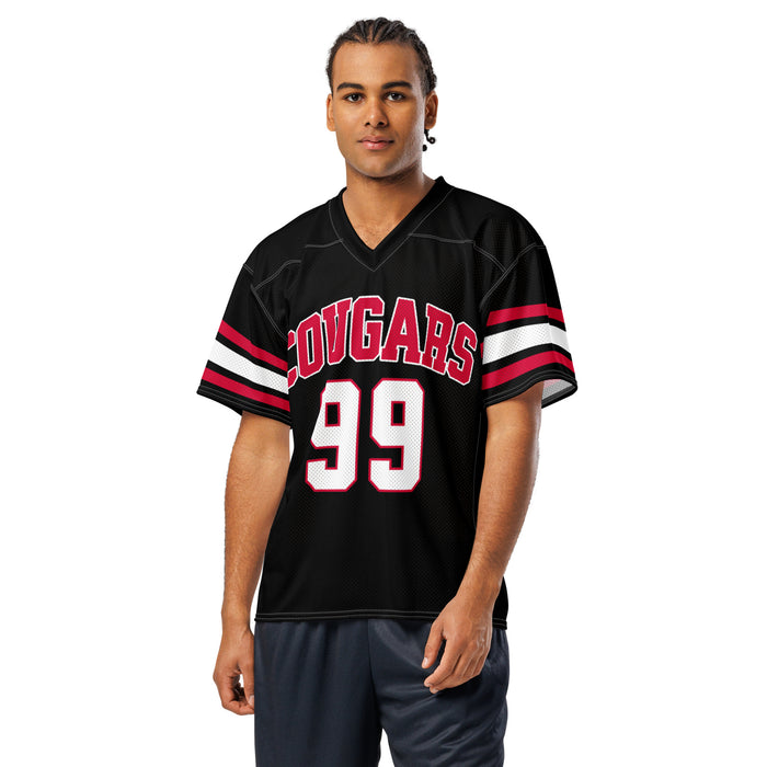 Man wearing Tomball High School Cougars Football Jersey 99