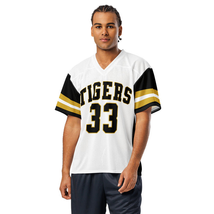 Man wearing Tomball West High School Tigers Football Jersey 33