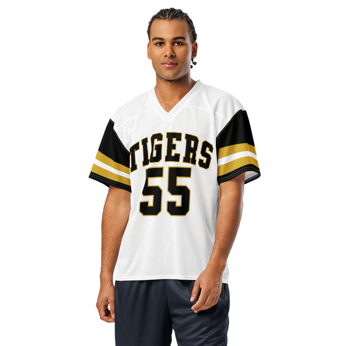 Man wearing Tomball West High School Tigers Football Jersey 55
